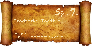Szadeczki Tamás névjegykártya